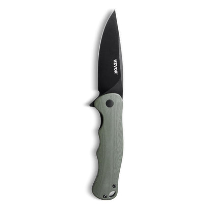 VEVOR Folding Pocket Knife, 3.5 in D2 Steel Blade, G10 Handle Small EDC Knife with Pocket Clip, Sharp Camping Survival Hiking Knife, 3.84 oz/0.1 kg Easy to Carry for Men Women Self Defense