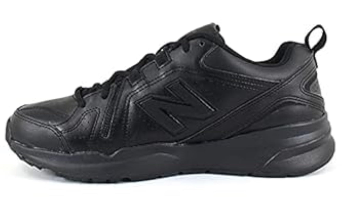 New Balance Men's 608 V5 Casual Comfort Cross Trainer, Black/Black Slip Resistant, 11 X-Wide