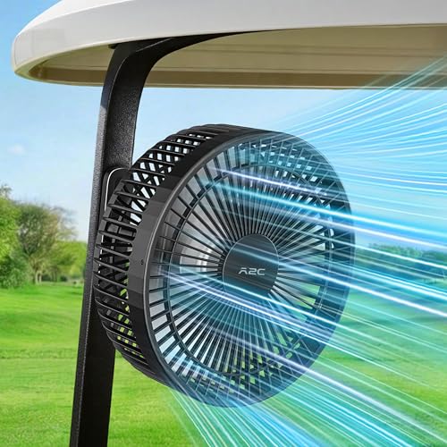 A2C Magnetic Rechargeable Fan for Golf Cart 7.5-Inch, Up to 28Hrs, 10000mAh
