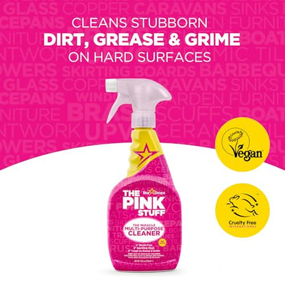 Stardrops The Pink Stuff Miracle Multi-Purpose Cleaner – Removes Grease, Grime, and Stains on Kitchens, Bathrooms, Floors, and More, 25 fl Oz