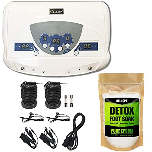 Cell Spa, Dual Ionic Ion Detox Aqua Foot Spa Chi Cleanse Machine with Mp3 Music Players (UNSCENTED)
