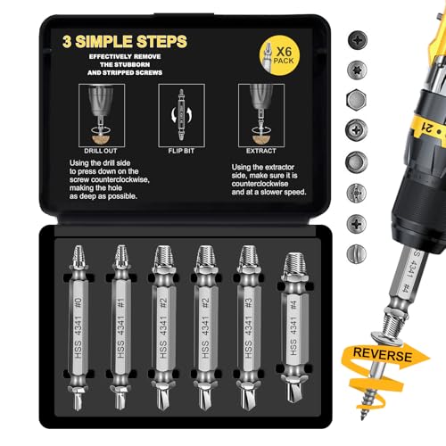 Fathers Day Dad Gifts for Husband from Daughter Son - Screw Extractor Set Tools Gadgets for Men Bolt Extractor Kit - Birthday Christmas Stocking Stuffers for Men Him Boyfriend