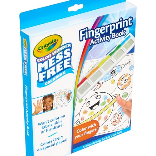 Crayola Color Wonder Mess Free Fingerprint Ink Painting Activity Set, Toddler Finger Painting Alternative, Stocking Stuffers for Kids, Holiday Gifts