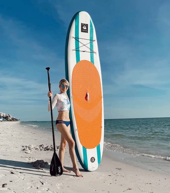 Roc Inflatable Stand Up Paddle Boards with Premium SUP Paddle Board Accessories, Wide Stable Design, Non-Slip Comfort Deck for Youth & Adults (Aqua)