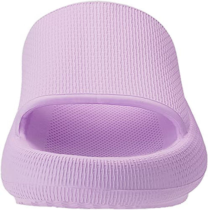 Joomra Shower Slippers for Women Foam Pillow House Shower Bath Bathroom Home Platform Sandals Cushion Slipers Slides for Ladies Female Sandles Purple 39-40