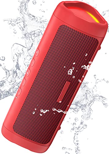 Bluetooth Speaker, 20W HD Sound, Portable Wireless, IPX5 Waterproof, Up to 24H Playtime, TWS Pairing, for Home/Party/Outdoor/Camping/Beach Essentials, Electronic Gadgets, Birthday Gift (Red)