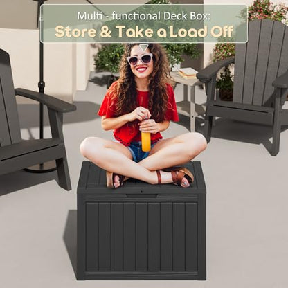 KAMABOKO 45 Gallon Outdoor Storage Box, All-Weather Deck Box for Patio Furniture, Package Deliveries, Garden Tools, Pool Supplies & Cushions, Black