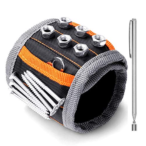 HORUSDY Magnetic Wristband, Stocking Stuffers, Gifts for Men, Premium Tool Belt for Holding Screws Nails Drill Bits with Powerful Magnets, Cool Gadgets, DIY, Valentine's Day, for Dad