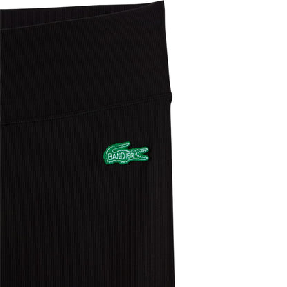Lacoste Women's Bandier Ribbed Legging, Black, Large