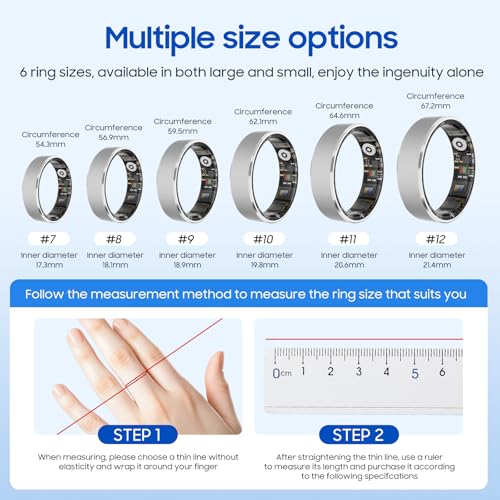 prxxhri 2026 Smart Ring New Health Tracker, IP68 Waterproof, iOS/Android Compatible, Sleep, Exercise & Health Monitoring, No Subscription, 5-Day Battery Life for Women & Men (Rose Gold, 7)