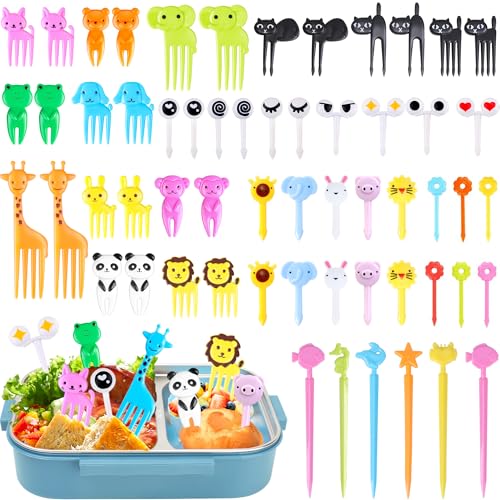 FATLODA 156PCS Animal Food Picks for Kids, Fun Bento Lunch Box Accessories
