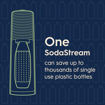 SodaStream - Terra Soda Streaming Machine - STARTER KIT - Sparkling Water Maker with CO2 & Bubly Drop - Eco-Friendly, No Batteries Needed - Black