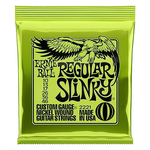 Ernie Ball Regular Slinky Nickel Wound Electric Guitar Strings, 10-46 Gauge (P02221)