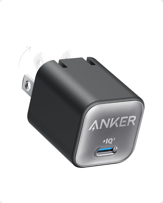 Anker Nano Charger, USB C GaN Charger 30W, PIQ 3.0 Foldable PPS Fast Charger for iPhone 16/15 and More Series, Galaxy, iPad, Compatible with MagSafe