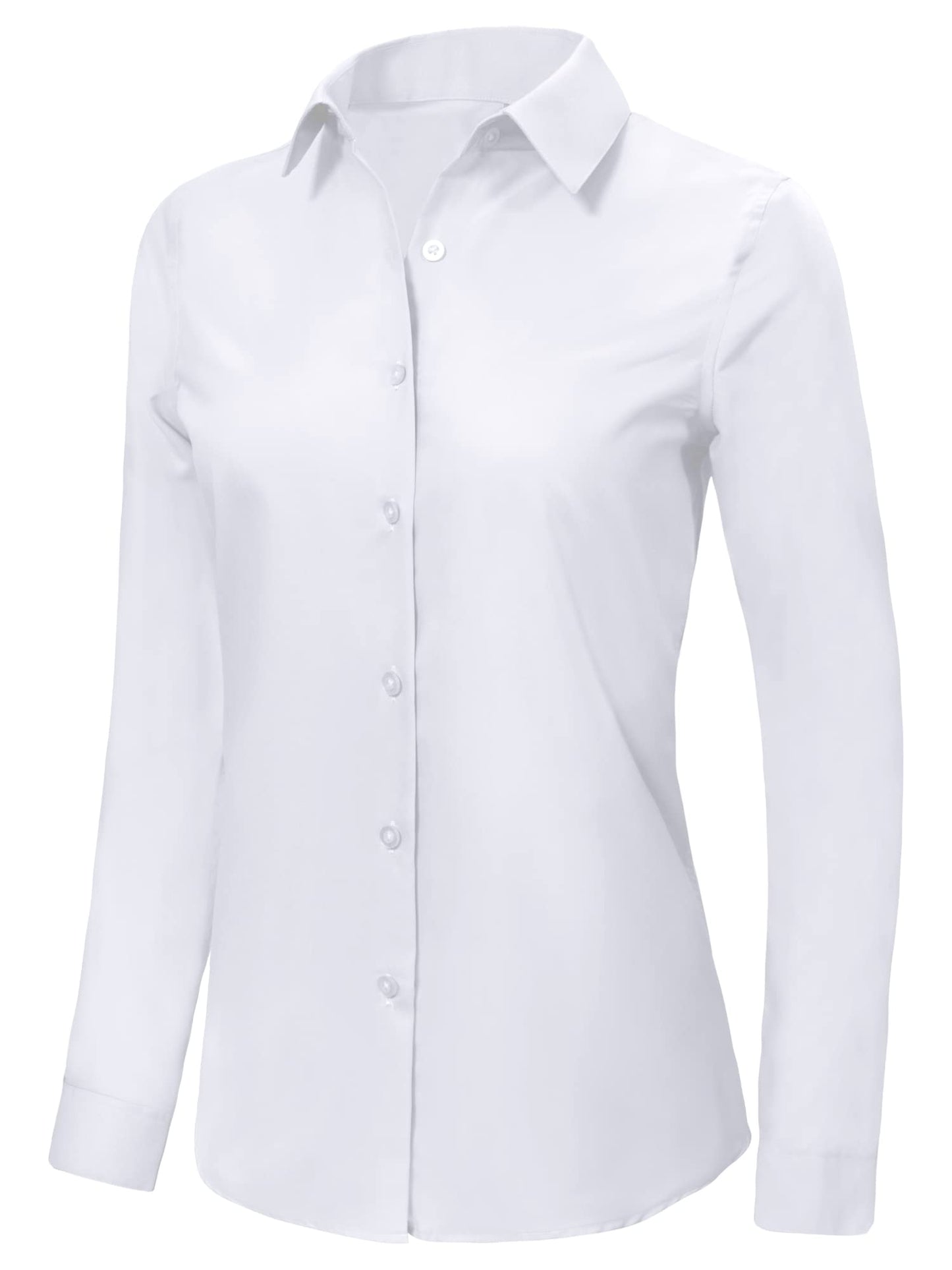 Ruisin Womens Soft Wrinkle Free Button Down Shirts for Women Long Sleeve Formal Work Dress Blouses Tops White Size XS