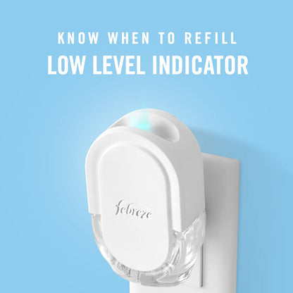 Febreze Plug in Air Fresheners, Linen & Sky Scent, Odor Eliminator for Strong Odors, 1 Warmer + 2 Oil Refills