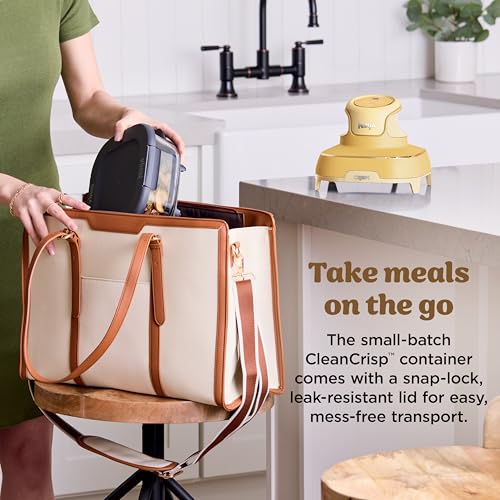 Ninja | Air Fryer | Crispi 4-in-1 Portable Cooking System | 4QT & 6 Cup Glass Containers, Crisper Plates & Storage Lids Included | Microwave, Freezer & Dishwasher Safe | Ginger Snap | FN101GD