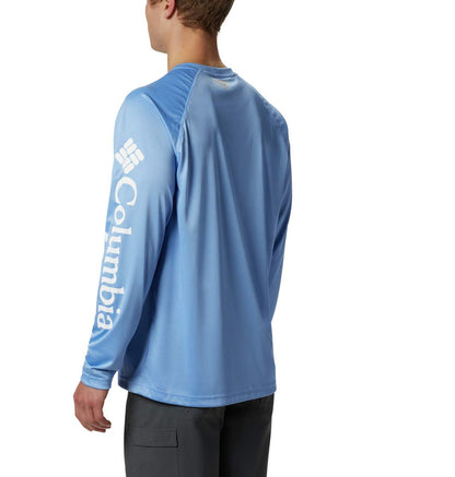 Columbia Men's Terminal Tackle Long Sleeve Fishing Shirt, White Cap/White Logo, XX-Large