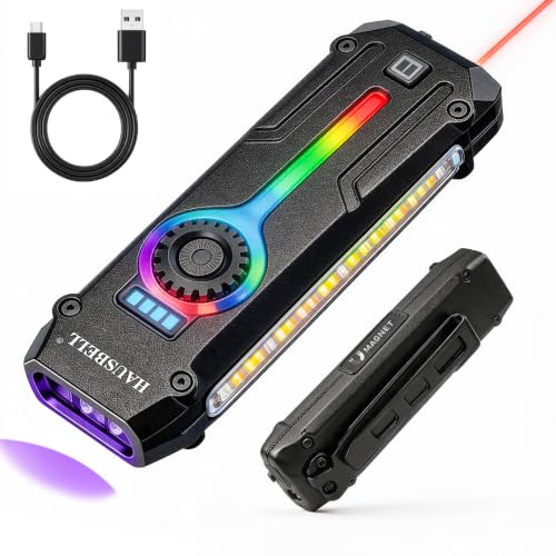 Flat EDC Rechargeable Tactical Flashlight, UV Magnetic LED Small Work light