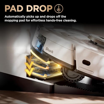 Shark Robot Vacuum & Mop Combo, PowerDetect NeverTouch Pro, Self-Emptying, Self-Refill with Self-Clean Pad Wash & Dry, 60-Day Debris Capacity, 30-Day Refill Tank, 5 PowerDetect Technologies, AV2800ZE