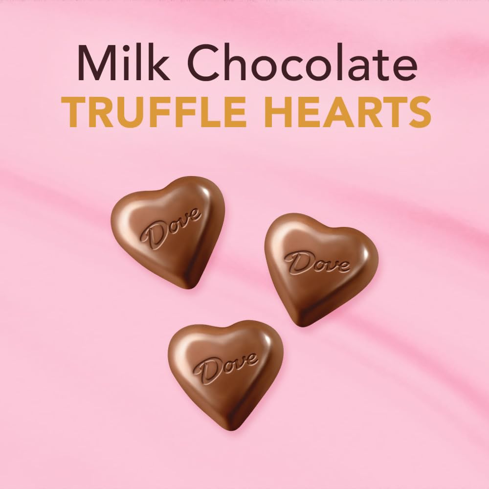 DOVE Assorted Chocolate Truffles, Valentines Chocolate Candy Gift, 5.82 oz Heart Tin