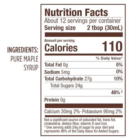 Butternut Mountain Farm Pure Maple Syrup From Vermont, Grade A (Prev. Grade B), Dark Color, Robust Taste, All Natural, Easy Squeeze, 12 Fl Oz