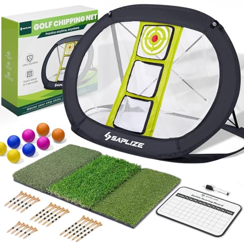 SAPLIZE Golf Chipping Net for Backyard Practice – Improve Accuracy & Distance Control, Foldable Golf Training Aid for Indoor Outdoor Use, Multi Target Practice Net for All Skill Levels