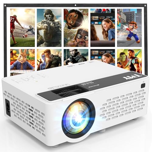 1080P Mini Portable Projector, 2-way Bluetooth, with 80in Screen