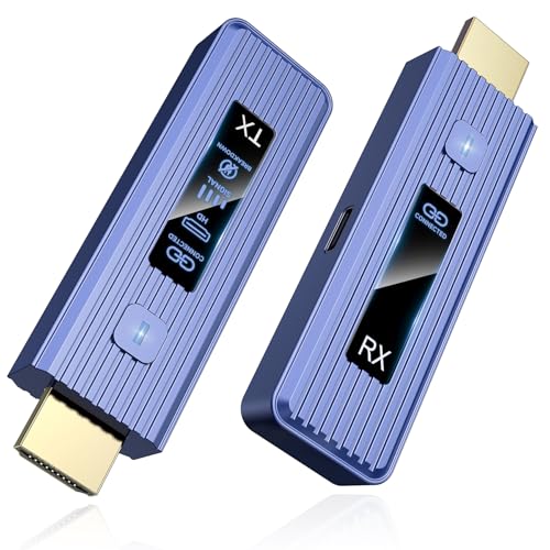 New-Gen Wireless Transmitter and Receiver, 360FT/110M Wireless, LED Display, 4K Decode & 1080P Output, Zero Latency, Plug & Play, 5.8+2.4G for Video and Audio to Monitor from Laptop/TV Box