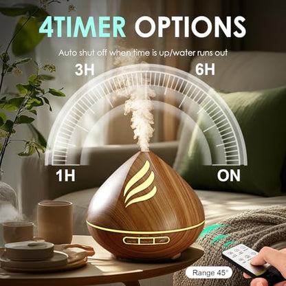 500ML Essential Oil Scent Diffuser: Remote Control & 14 Colors LED for Home