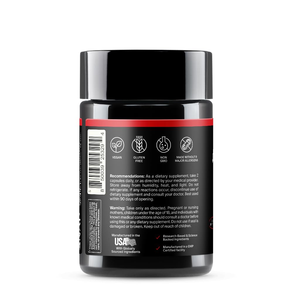 Snap Supplements Nitric Oxide Supplement with L-Arginine to Support Energy, Quick Recovery, Heart Health, Muscle Growth & Circulation, 60 Vegetarian Capsules (1 Month Supply)