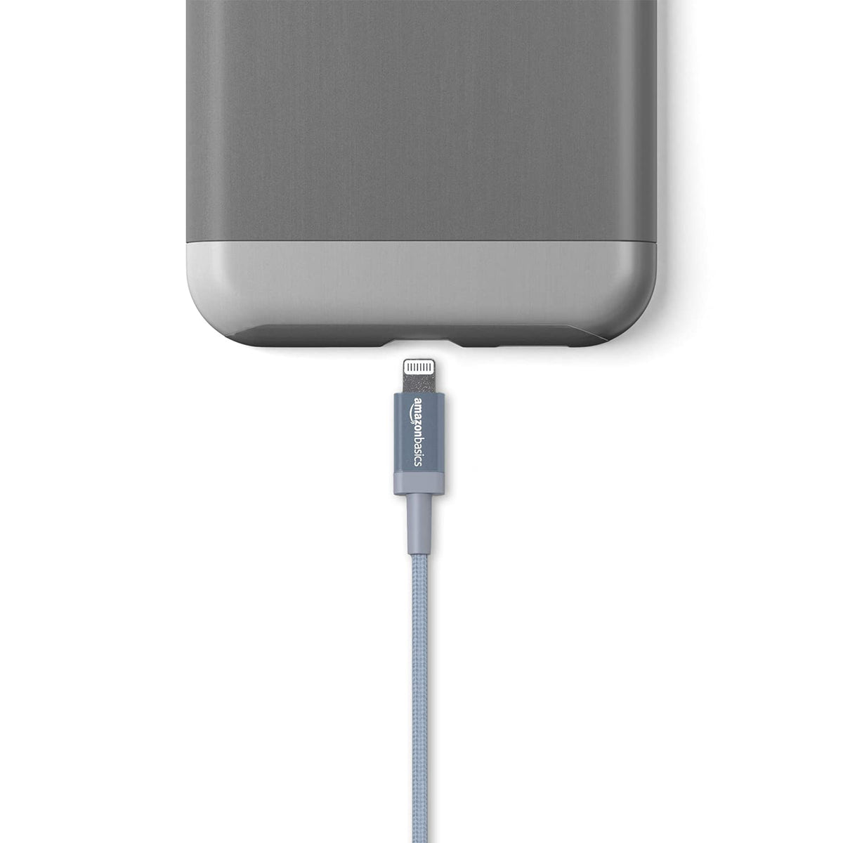 Amazon Basics Durable 2-Pack USB-A to Lightning Charger Cable, Nylon Braided Cord, MFi Certified Charger for Apple iPhone 14 13 12 11 X Xs Pro, Pro Max, Plus, iPad, 6 Foot, Dark Gray