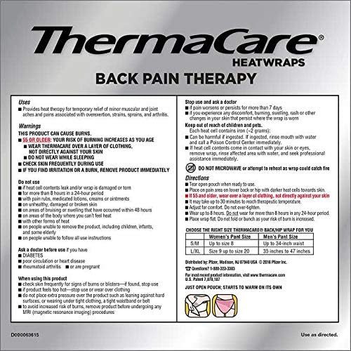 Thermacare Heatwraps Lower Back & Hip, L-XL- SPECIAL LIMITED PACK OF 10 Count
