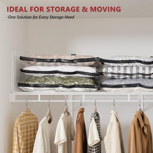 Travel Vacuum Bags for Clothing with Cordless Pump 18 Combo, Clear