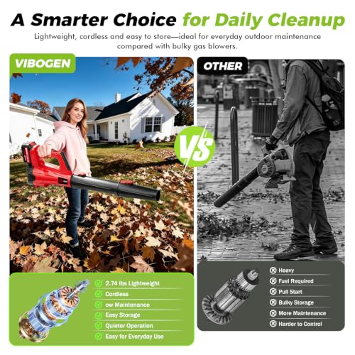 Electric Leaf Blower Cordless with Battery and Charger for Lawn Care Small