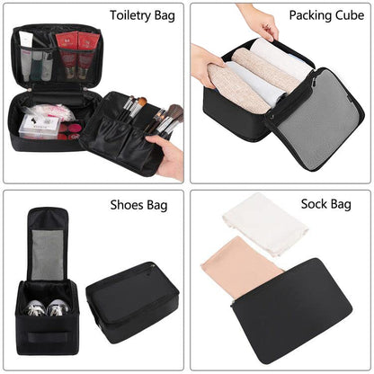 BAGAIL 8 Set Packing Cubes Luggage Packing Organizers for Travel Accessories (Jet Black)