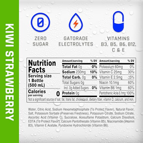Propel, Kiwi Strawberry, Zero Calorie Sports Drinking Water with Electrolytes and Vitamins C&E, 16.9 Fl Oz (12 Count)