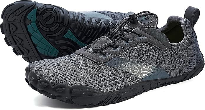 Joomra Women Barefoot Running Tennis Whitin Shoes Size 7.5-8 Minimal for Ladies Runner Dark Grey Daily Gym Fitness Hiking Trekking Walking Toes Trail Sneakers Workout Five Fingers Footwear 38
