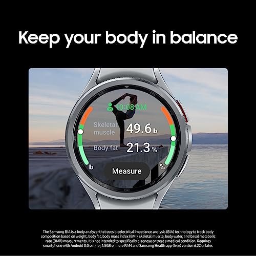 Samsung Galaxy Watch 6 Classic 47mm Bluetooth Smartwatch, Rotating Bezel, Fitness Tracker, Personalized HR Zones, Advanced Sleep Coaching, Heart Monitor, BIA Sensor, Health Insights, US Version Silver