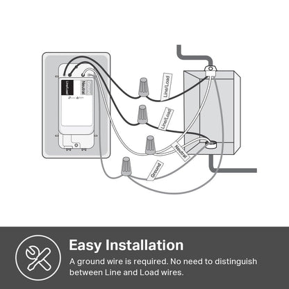 Kasa Matter Smart Light Switch: Voice Control w/Siri, Alexa & Google Assistant | UL Certified | Timer & Schedule | Easy Guided Install | Neutral Wire Required | Single Pole | 2.4GHz Wi-Fi | KS205