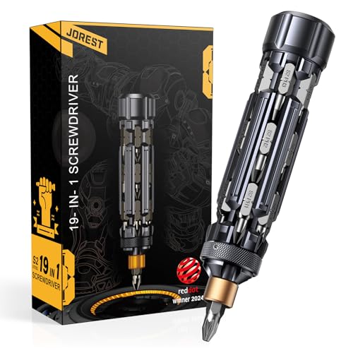 JOREST 19 in 1 Multibit Screwdriver, Magnetic Screwdriver with Torx Phillips Hex, Tool Gifts for Men, Portable Repair Tool Kit for Home Repairs