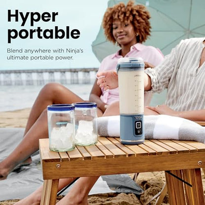Ninja Blast Portable Blender, Cordless, 18oz Vessel, Denim Blue, BC151ND | USB-C rechargeable, cordless blending anywhere. BlastBlade crushes ice & frozen fruit. Leakproof sip lid, dishwasher safe.