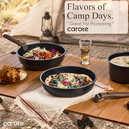 CAROTE 19pcs Pots and Pans Set Non Stick, Detachable Handle Cookware Set