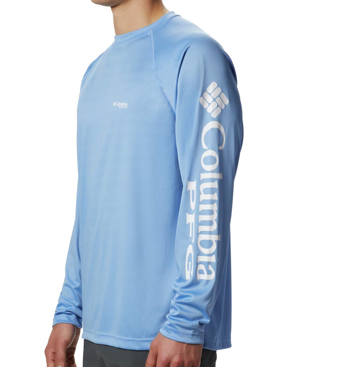 Columbia Men's Terminal Tackle Long Sleeve Fishing Shirt, White Cap/White Logo, XX-Large