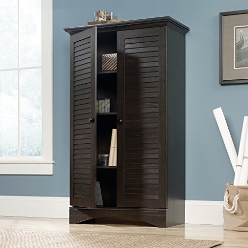 Sauder Harbor View Multipurpose Storage, Tall Pantry Cabinet, L: 35.43" x W: 16.73" x H: 61.02", Antiqued Paint
