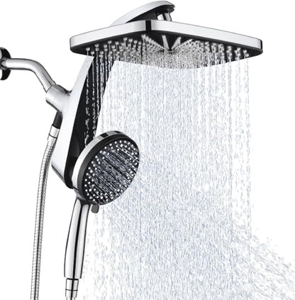 12" High Pressue Rain Shower Head with Handheld, 9 Sprays Hand Showerhead