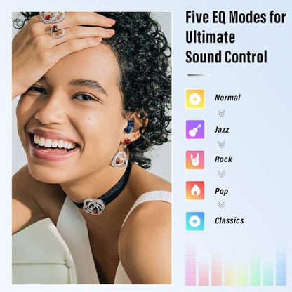 2026 Sleep Earbuds Bluetooth 5.4 in Ear Smart Touch Screen Ear Buds, 48H Playtime Mini Sleep Headphones Small Design for Side Sleepers, 5 EQ Modes, Crystal-Clear Calls, IPX7 Waterproof Earphones Blue