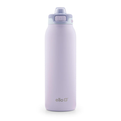 Ello Pop & Fill 32oz Stainless Steel Water Bottle with Quick Fill Technology, Double Walled and Vacuum Insulated Metal, Leak Proof Locking Lid, Sip and Chug, Reusable, BPA Free, Aurora