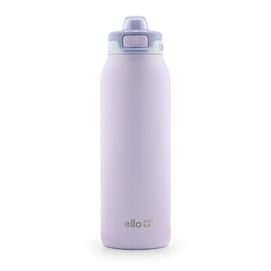 Ello Pop & Fill 32oz Stainless Steel Water Bottle with Quick Fill Technology, Double Walled and Vacuum Insulated Metal, Leak Proof Locking Lid, Sip and Chug, Reusable, BPA Free, Aurora