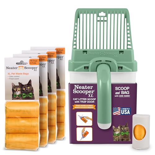 Neater Pet Brands Neater Scooper XL Cat Litter Scoop, 195 Refill Bags